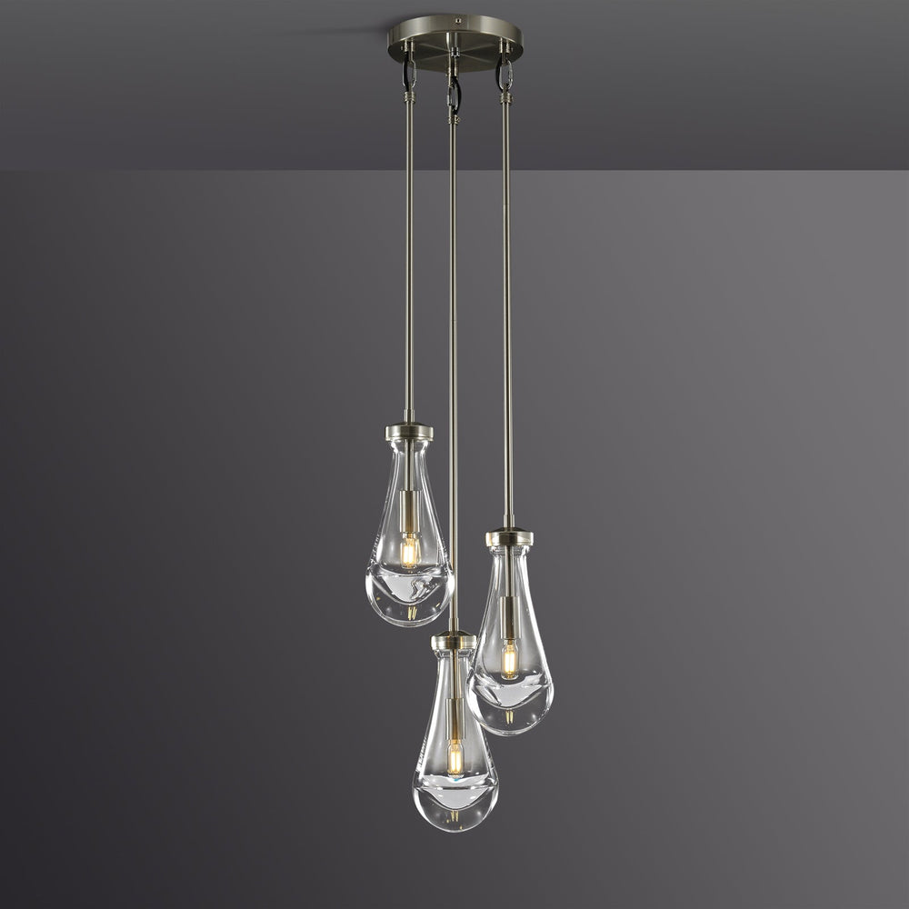 Rain Waterfall Glass Round Chandelier 8"