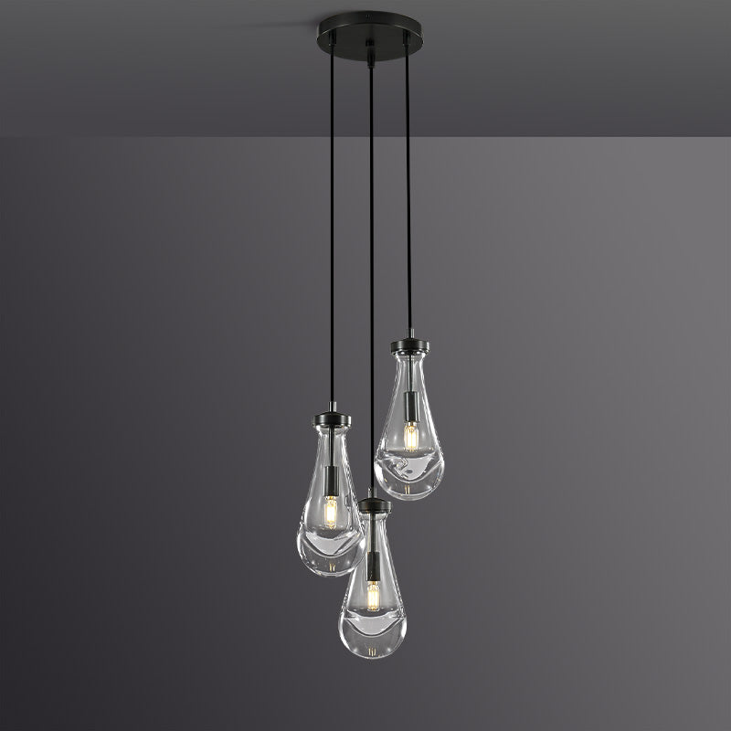 Rain Waterfall Glass Round Chandelier 8"