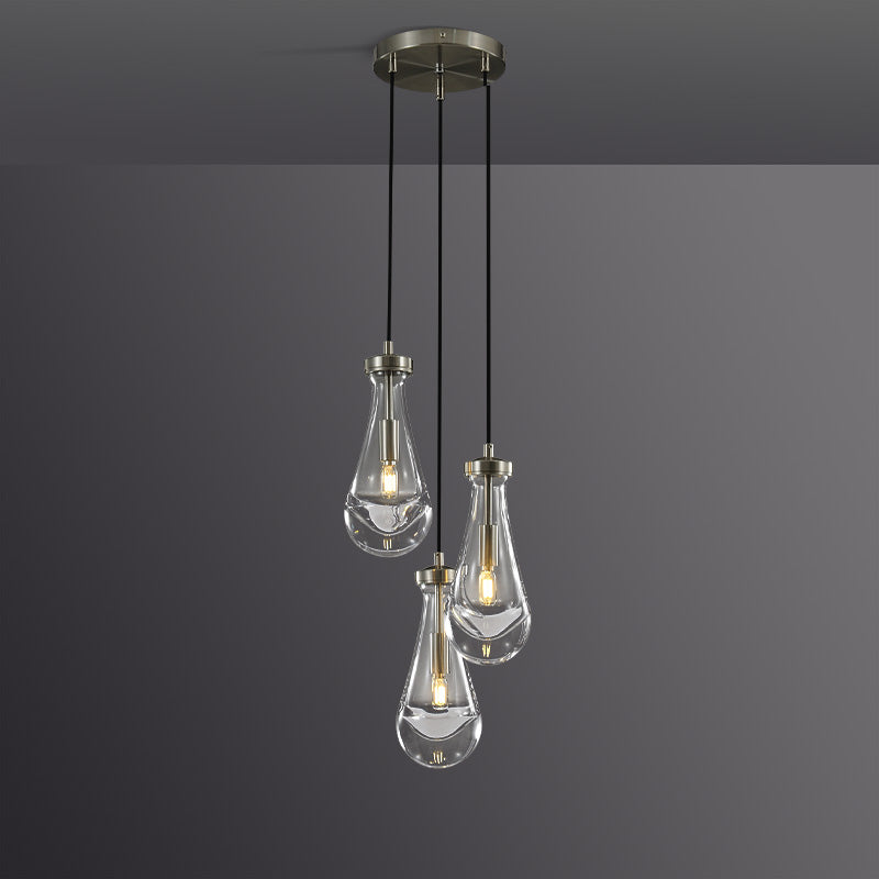 Rain Waterfall Glass Round Chandelier 8"