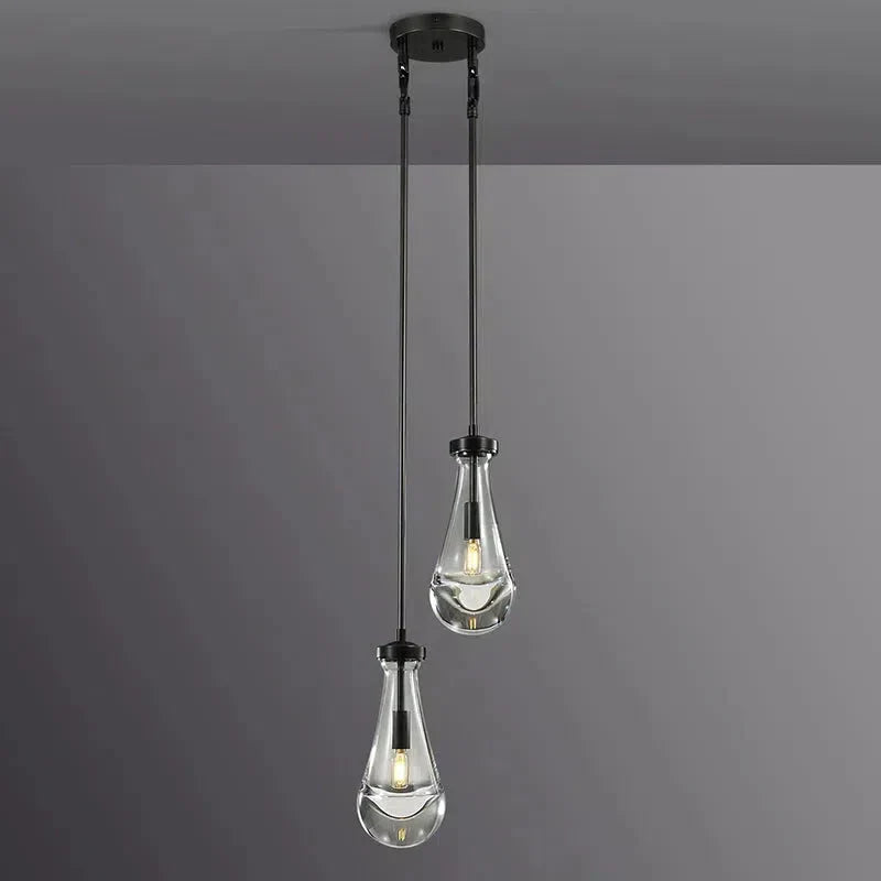 Rain Waterfall Glass Round Chandelier 5"