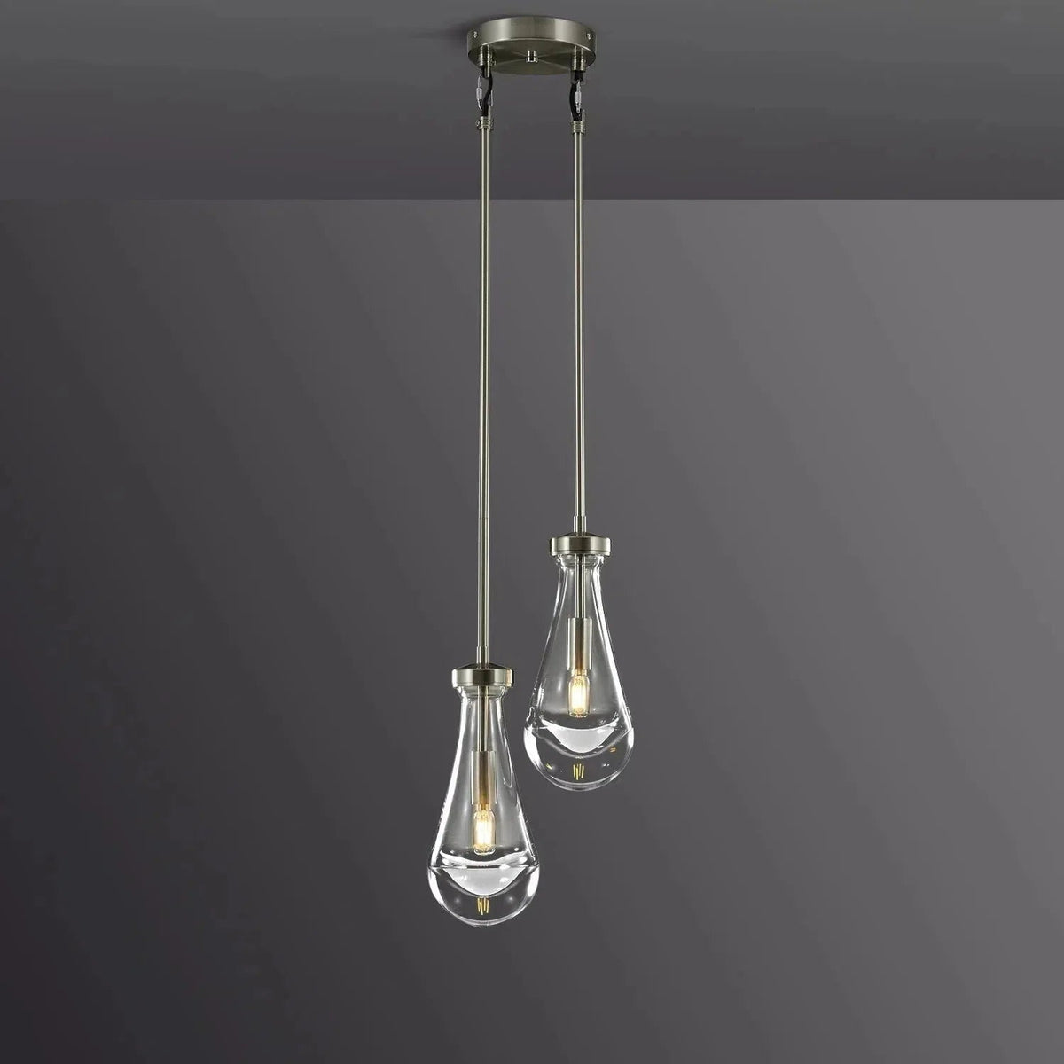 Rain Waterfall Glass Round Chandelier 5"