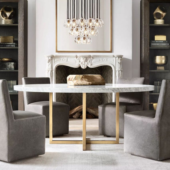 Boule Geometric Cristal Cluster Chandelier 40"