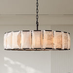 Harlow Chiseled Calcite Round Chandelier 43"