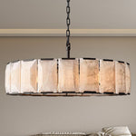 Harlow Chiseled Calcite Round Chandelier 43"