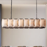 Harlow Chiseled Calcite Rectangle Chandelier 54"