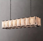 Harlow Chiseled Calcite Rectangle Chandelier 54"