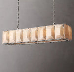Harlow Chiseled Calcite Rectangle Chandelier 54"