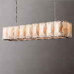 Harlow Chiseled Calcite Rectangle Chandelier 62"