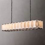 Harlow Chiseled Calcite Rectangle Chandelier 74"