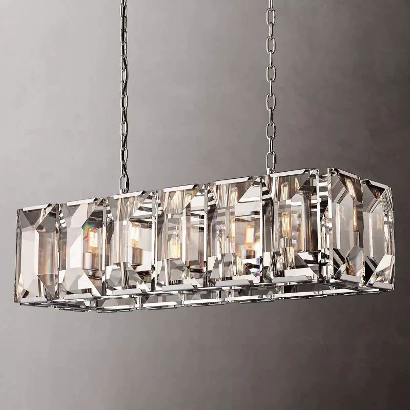 Harlow Chiseled Crystal Rectangle Chandelier 42"