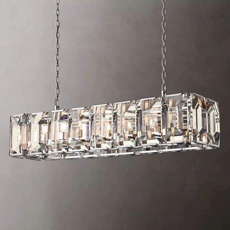 Harlow Chiseled Crystal Rectangle Chandelier 54"