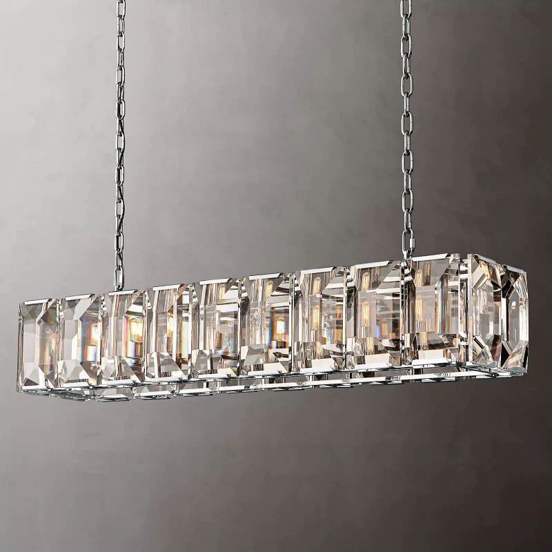 Harlow Chiseled Crystal Rectangle Chandelier 62"