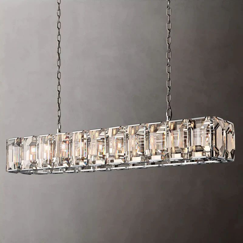 Harlow Chiseled Crystal Rectangle Chandelier 74"