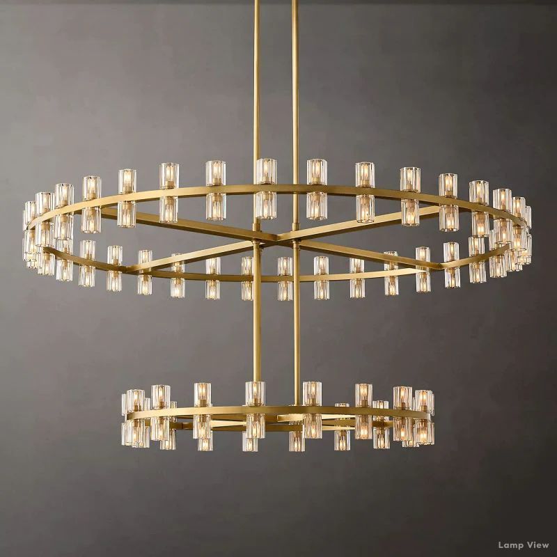 Arcachon Precision Crystal Two-Tier Round Chandelier 60"