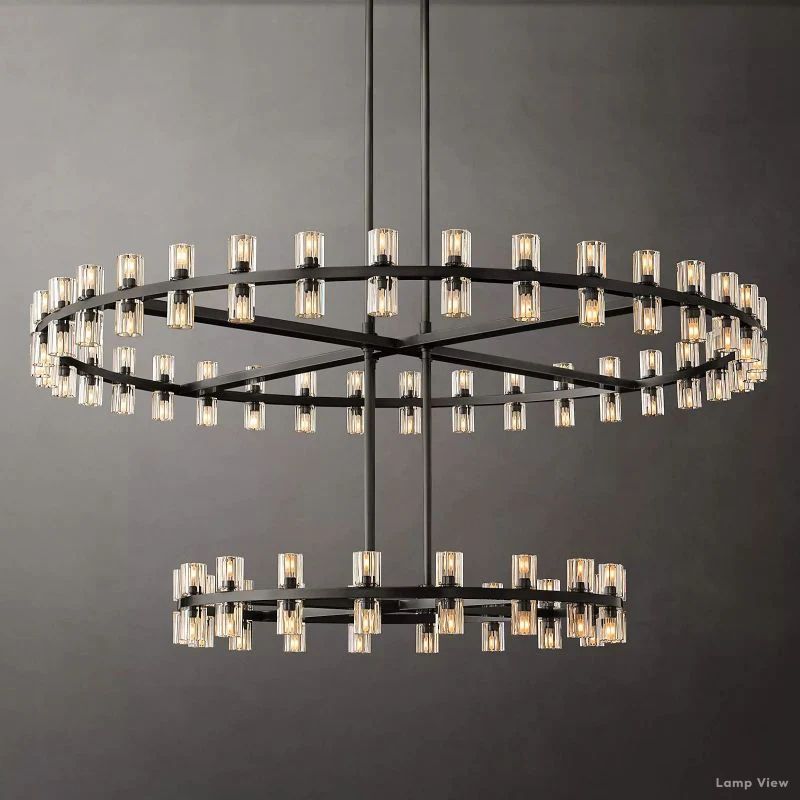 Arcachon Precision Crystal Two-Tier Round Chandelier 60"