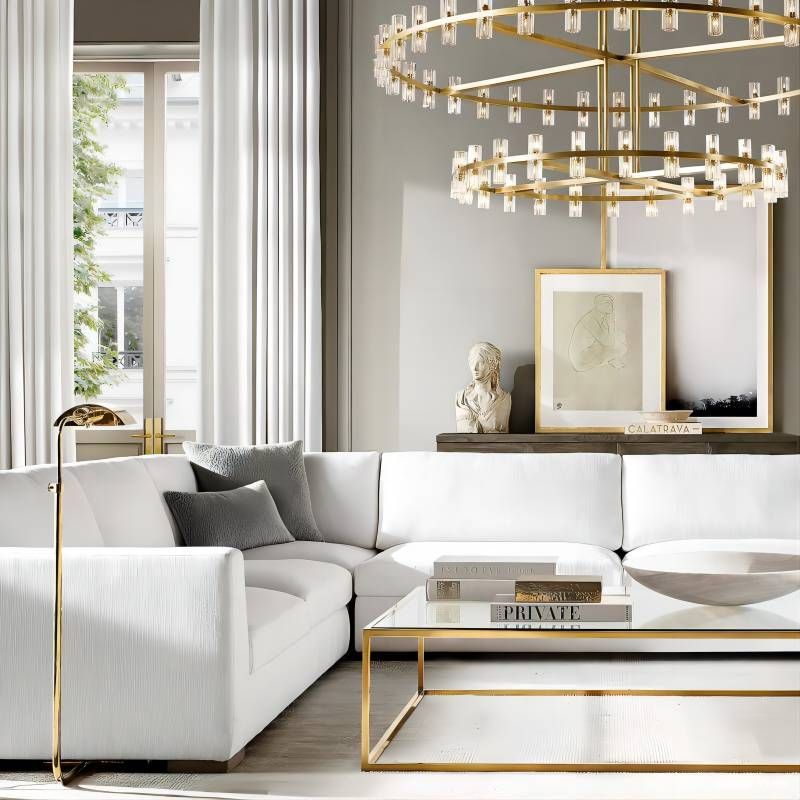 Arcachon Precision Crystal Two-Tier Round Chandelier 60"
