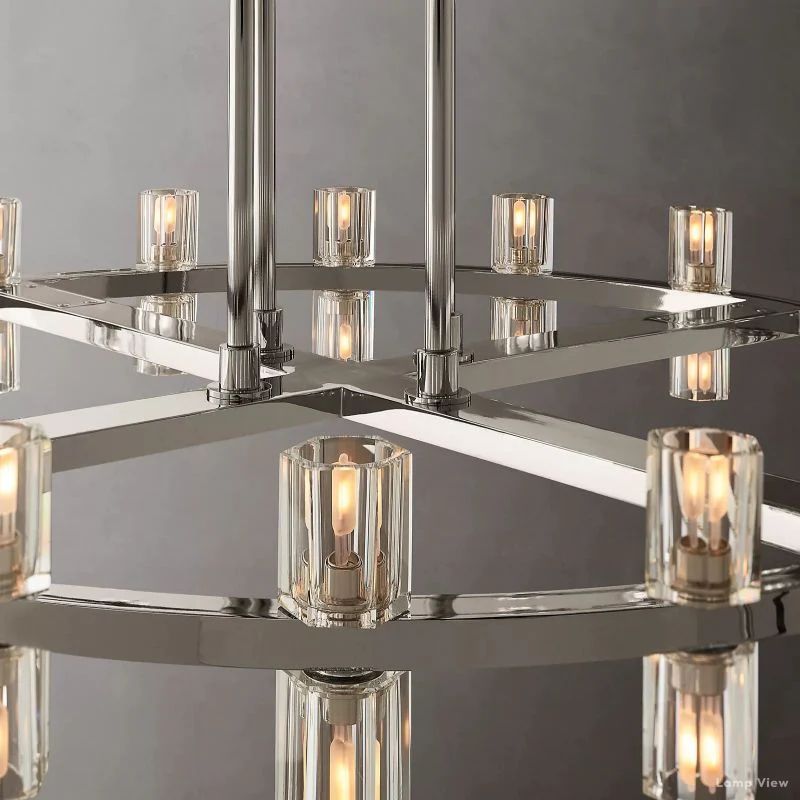 Arcachon Precision Crystal Two-Tier Round Chandelier 60"