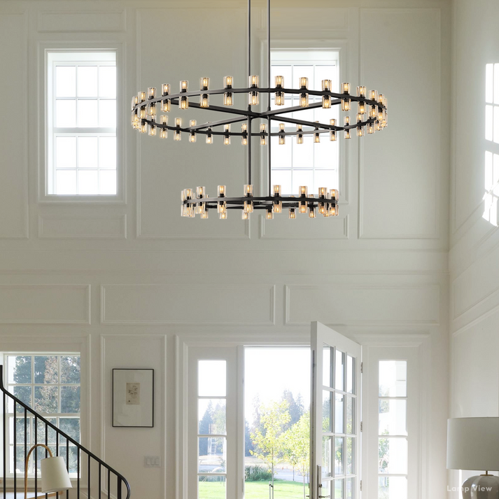 Arcachon Precision Crystal Two-Tier Round Chandelier 60"
