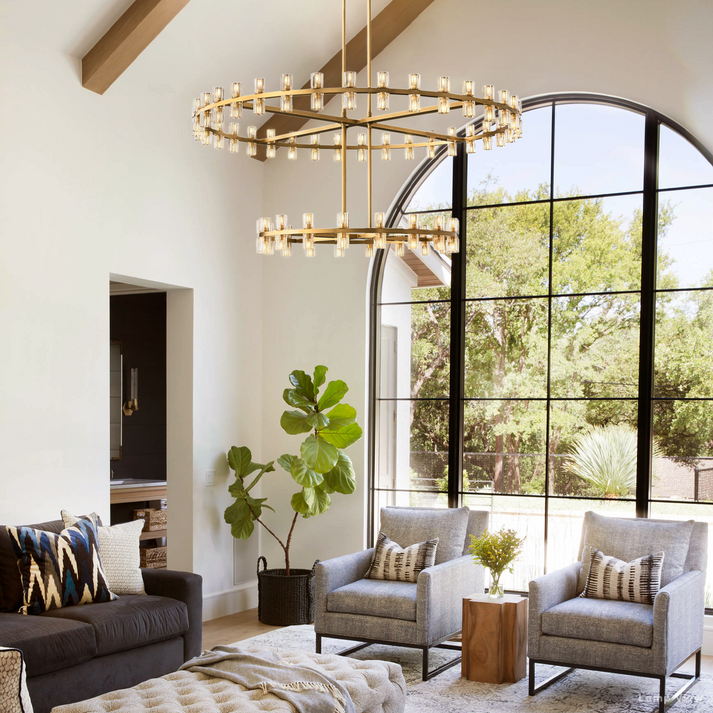 Arcachon Precision Crystal Two-Tier Round Chandelier 60"