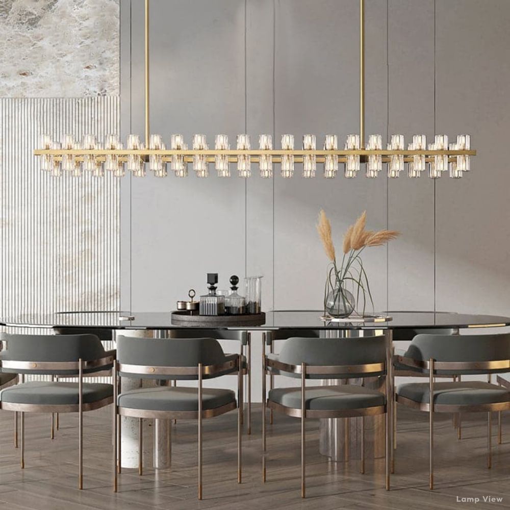 Arcachon Precision Crystal Rectangular Chandelier 72"