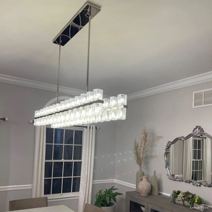 Arcachon Precision Crystal Rectangular Chandelier 54"