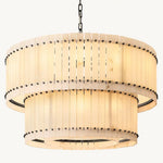 San Marco Ribbed Alabaster Tiered Round Chandelier 48"