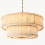 San Marco Ribbed Alabaster Tiered Round Chandelier 60"