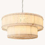 San Marco Ribbed Alabaster Tiered Round Chandelier 60"