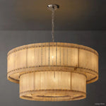 San Marco Ribbed Alabaster Tiered Round Chandelier 60"