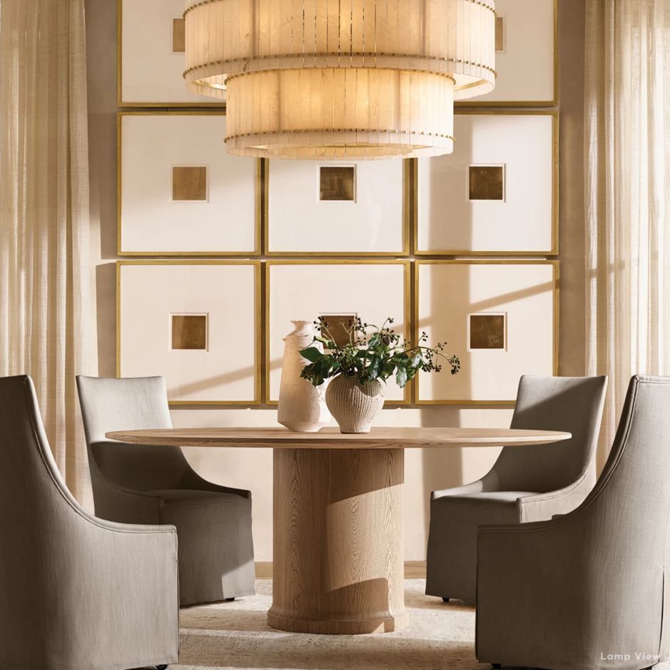 San Marco Ribbed Alabaster Tiered Round Chandelier 37"