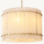 San Marco Ribbed Alabaster Round Chandelier 22"
