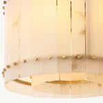 San Marco Ribbed Alabaster Round Chandelier 22"