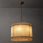 San Marco Ribbed Alabaster Round Chandelier 22"