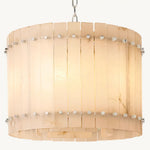 San Marco Ribbed Alabaster Round Chandelier 22"