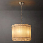 San Marco Ribbed Alabaster Round Chandelier 22"
