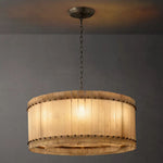 San Marco Ribbed Alabaster Round Chandelier 37"
