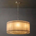 San Marco Ribbed Alabaster Round Chandelier 37"