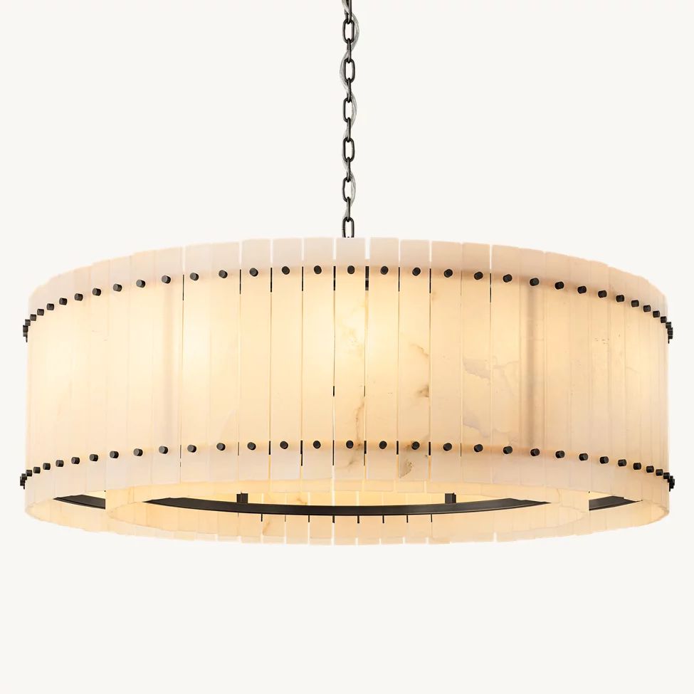 San Marco Ribbed Alabaster Round Chandelier 48"