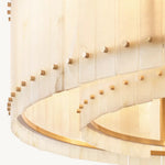 San Marco Ribbed Alabaster Round Chandelier 60"