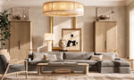 San Marco Ribbed Alabaster Round Chandelier 60"