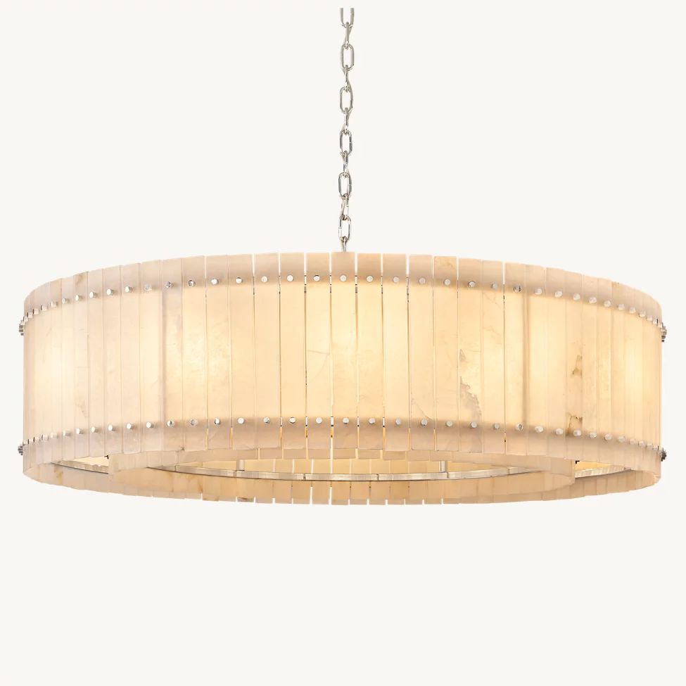 San Marco Ribbed Alabaster Round Chandelier 60"