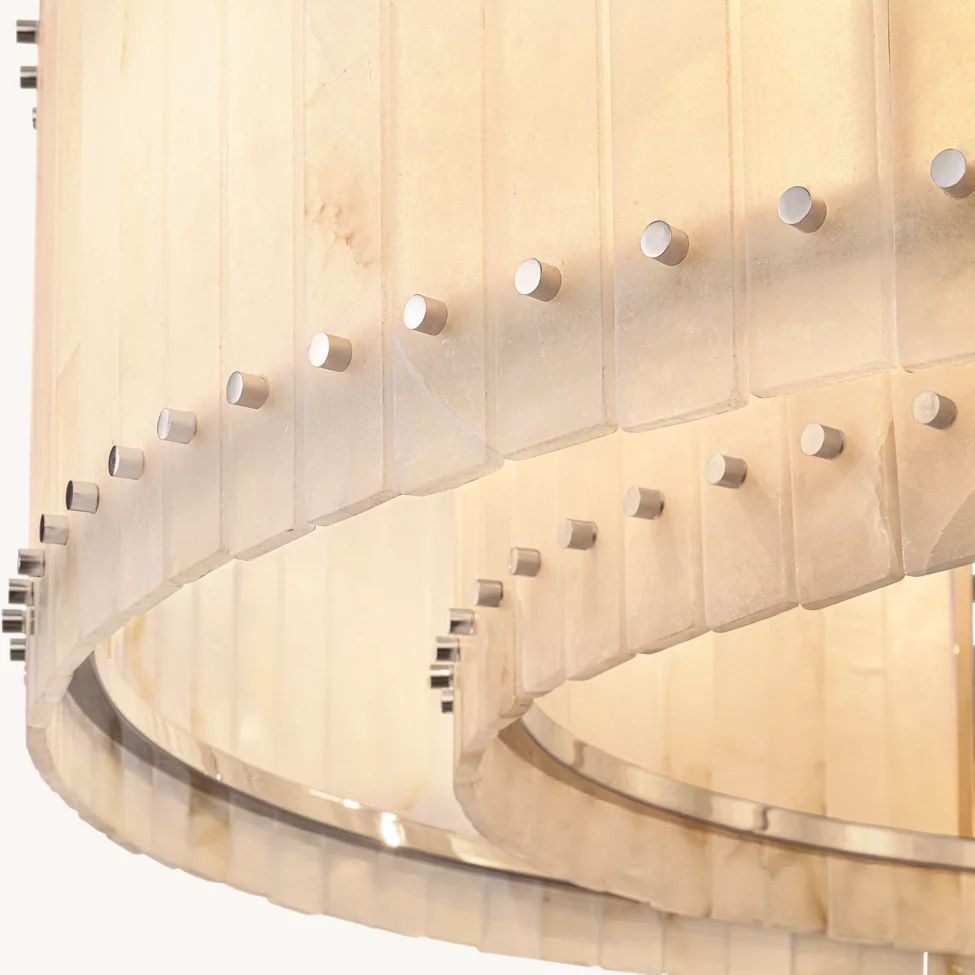 San Marco Ribbed Alabaster Round Chandelier 60"
