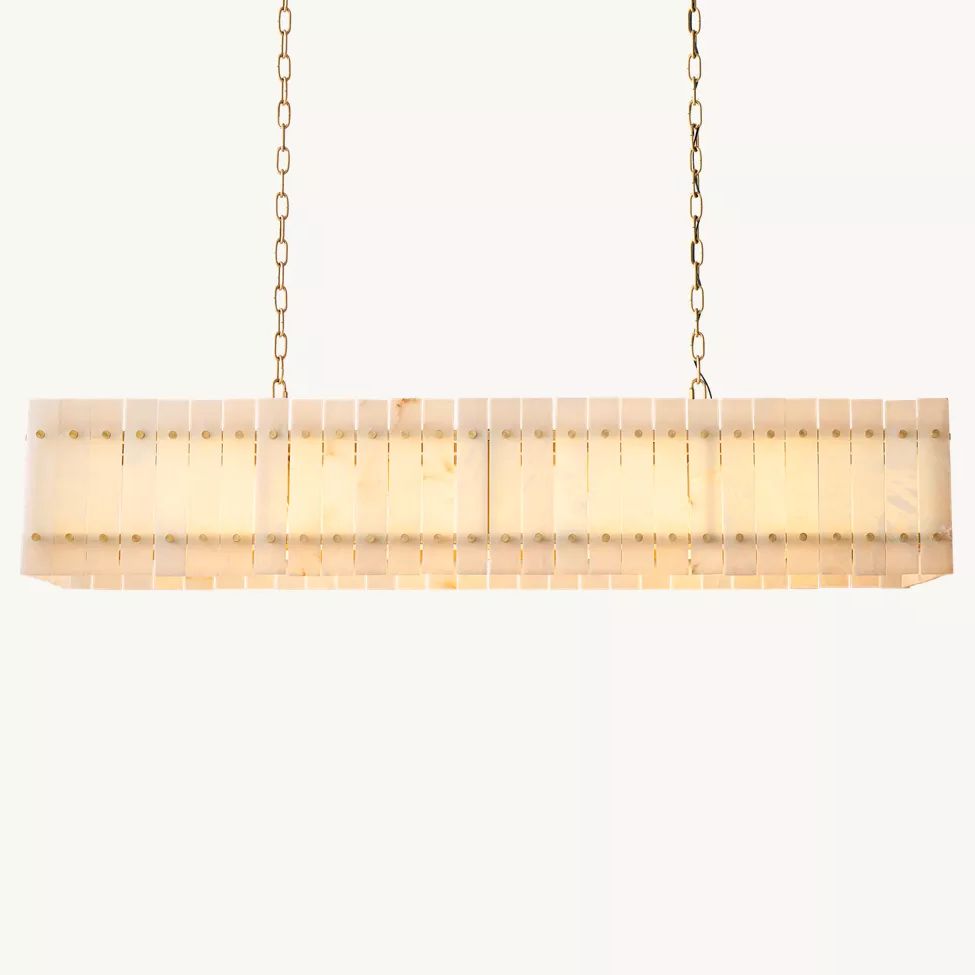 San Marco Ribbed Alabaster Linear Chandelier 54"
