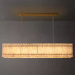 San Marco Ribbed Alabaster Linear Chandelier 54"