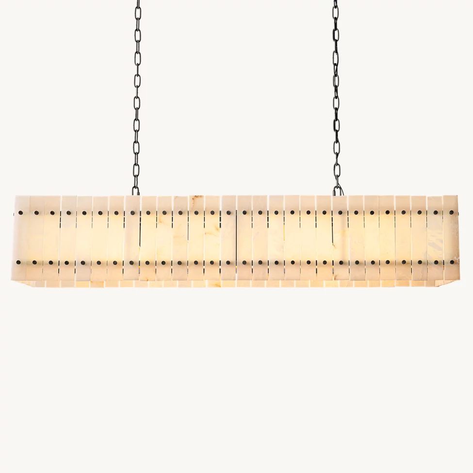 San Marco Ribbed Alabaster Linear Chandelier 54"