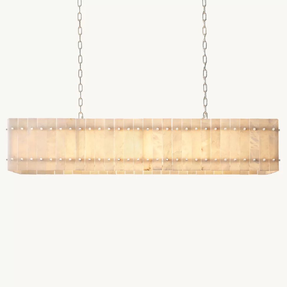 San Marco Ribbed Alabaster Linear Chandelier 54"