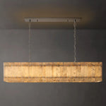 San Marco Ribbed Alabaster Linear Chandelier 54"
