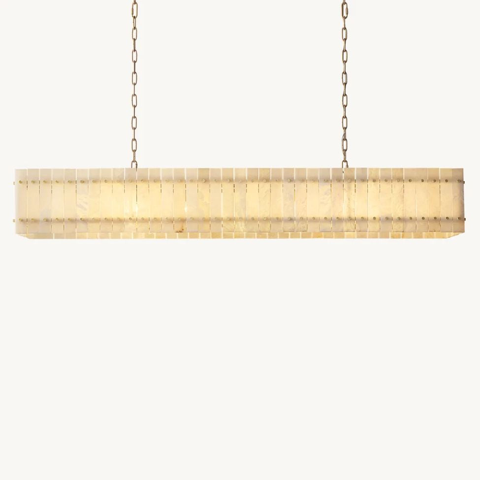 San Marco Ribbed Alabaster Linear Chandelier 72"