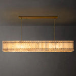 San Marco Ribbed Alabaster Linear Chandelier 72"