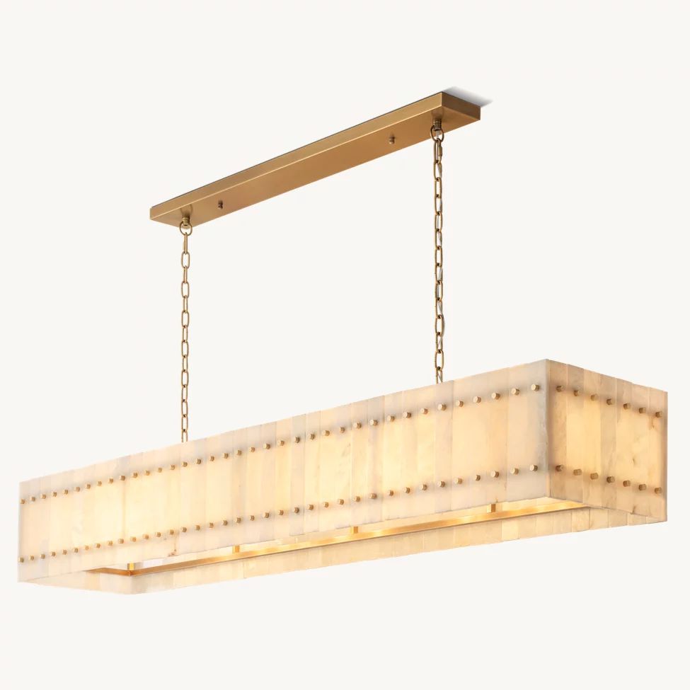 San Marco Ribbed Alabaster Linear Chandelier 72"